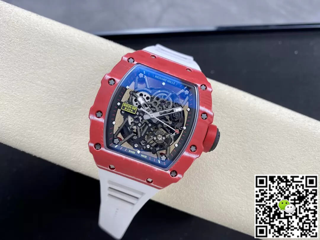Richard Mille Replica RM35-02 1:1 Best Edition T+ Factory NTPT Carbon Fiber White Strap