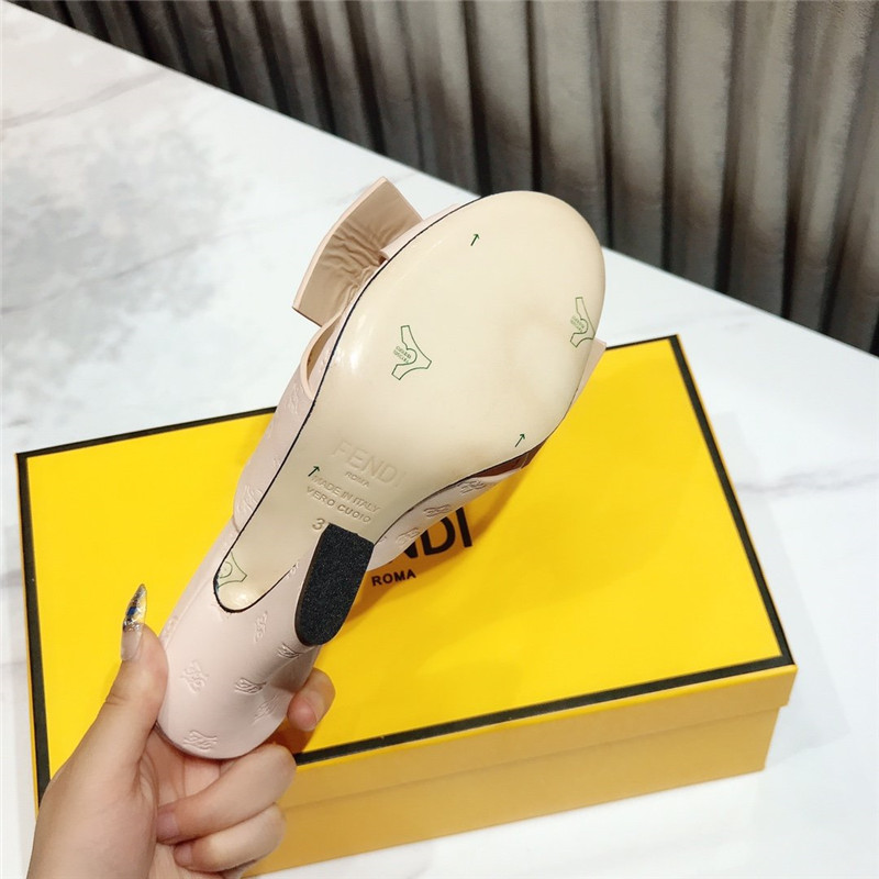 F**di block heel sandals white