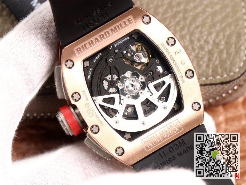 Replica Richard Miller RM011-03 flyback Chronograph 1:1 Best Edition KV factory rose gold case Swiss RMAC3