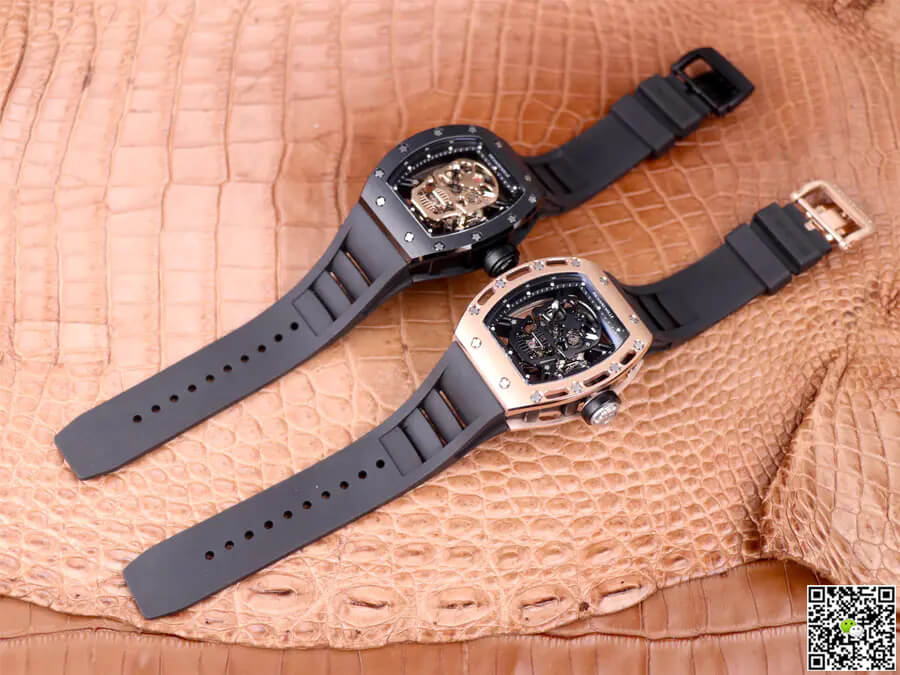 Replica Richard Mille RM52-01 Tourbillon 1:1 Best Edition JB Factory Rose Gold Skull Dial