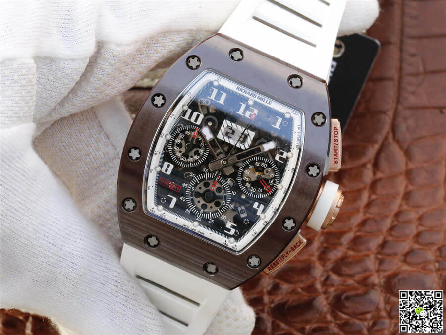 Replica Richard Mille RM011 1:1 Best Edition KV Factory Ceramic White Strap
