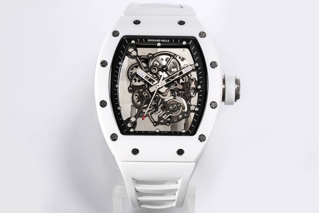 Replica Richard Mille RM-055 1:1 Best Edition BBR Factory V2 White Ceramic Case