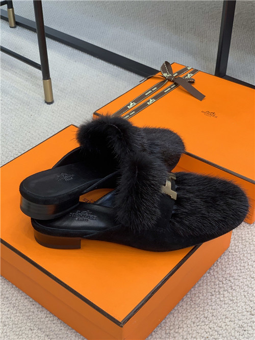 H**me5 mink loafers slippers