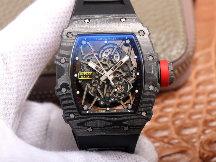 Replica Richard Mille RM35-02 1:1 Best Edition ZF Factory Carbon Fiber Case