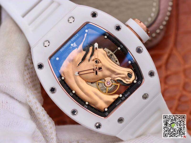 Replica Richard Mille Polo Club Saint Tropez RM52-02 KV Factory Mechanical Watches 1:1 Best Edition Swiss ETA8215 Gold Horse Dial