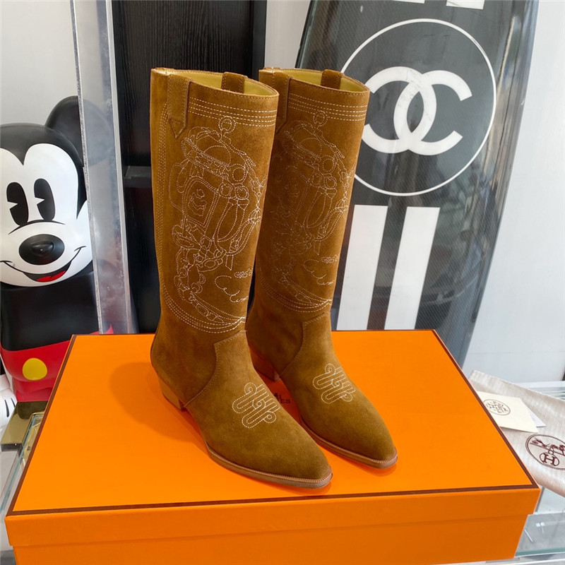 H**me5 embroidered long boots