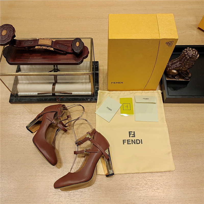 F**di electroplated high heel sandals