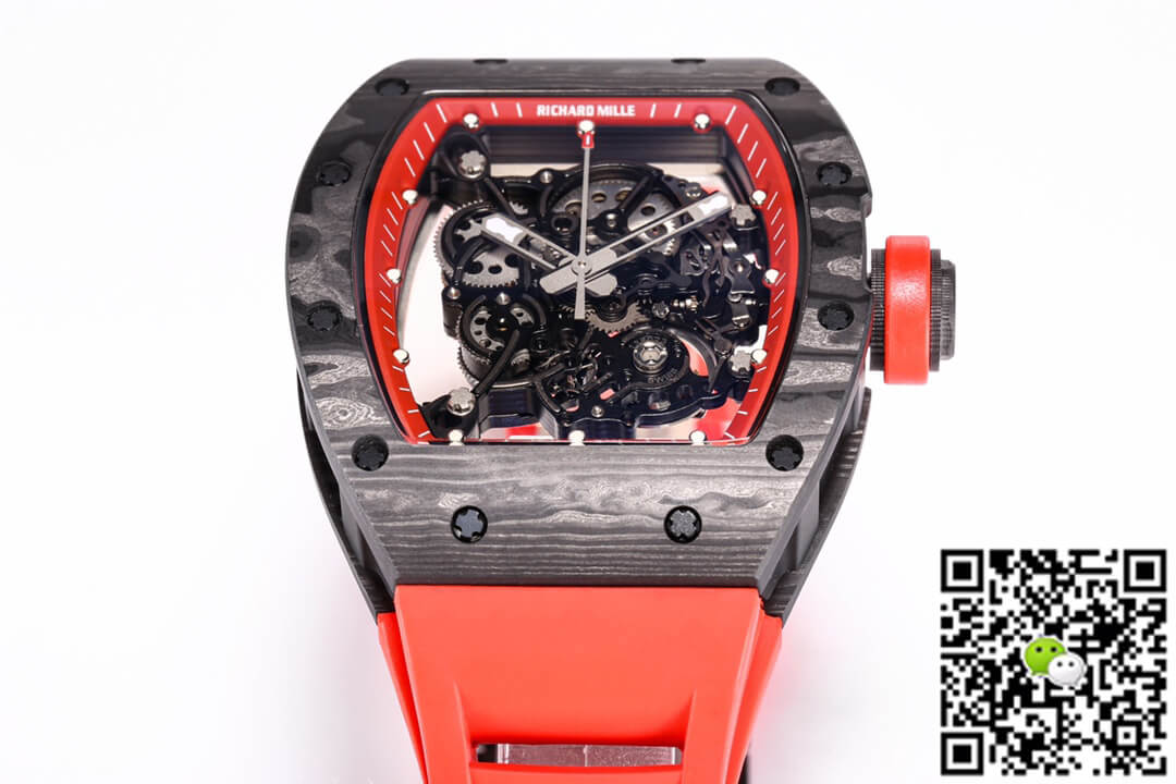 Replica Richard Mille RM055 NTPT 1:1 Best Edition BBR Factory Carbon Fiber Red Strap