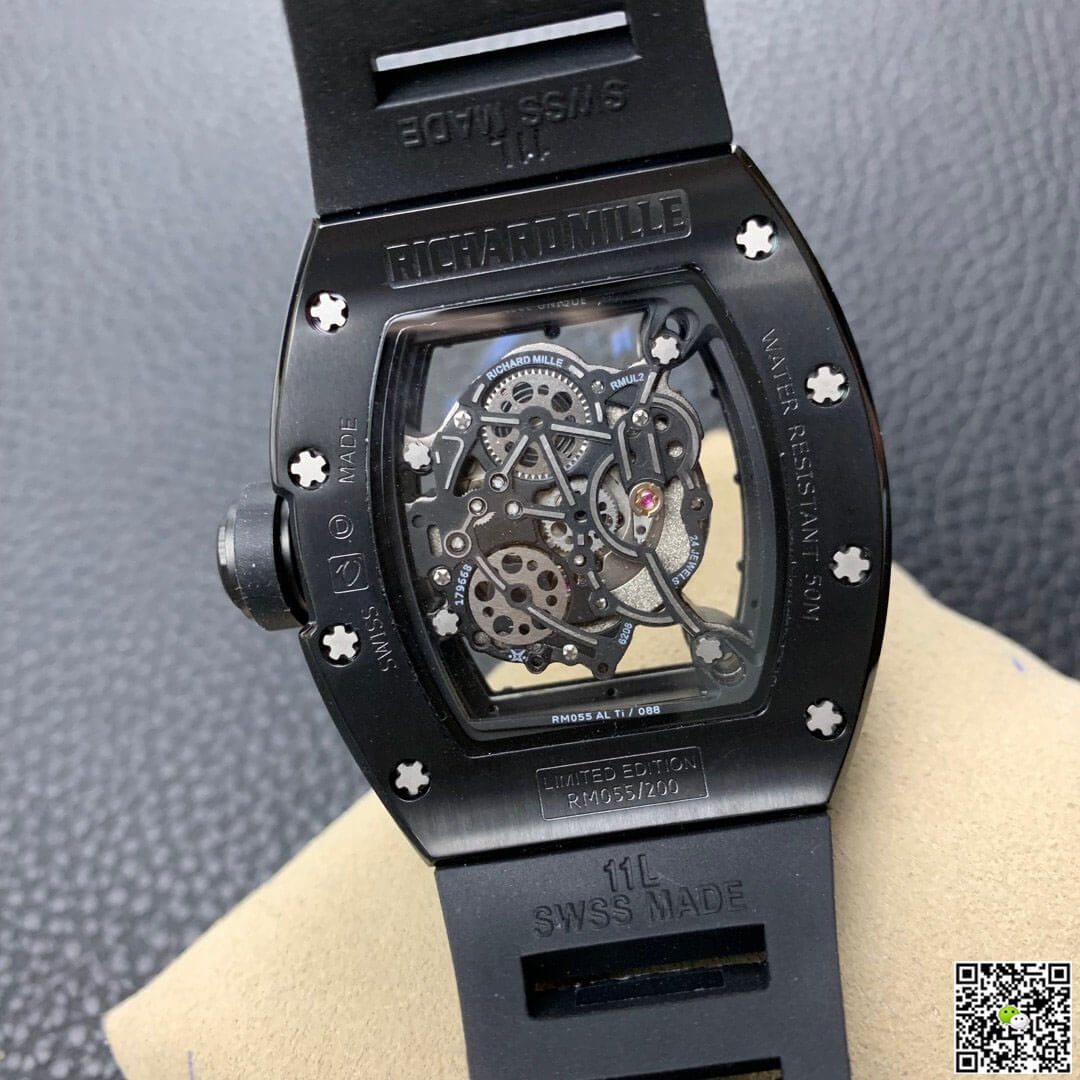 Replica Richard Mille RM055 1:1 Best Edition KV Factory D1am0nd Skeleton Dial