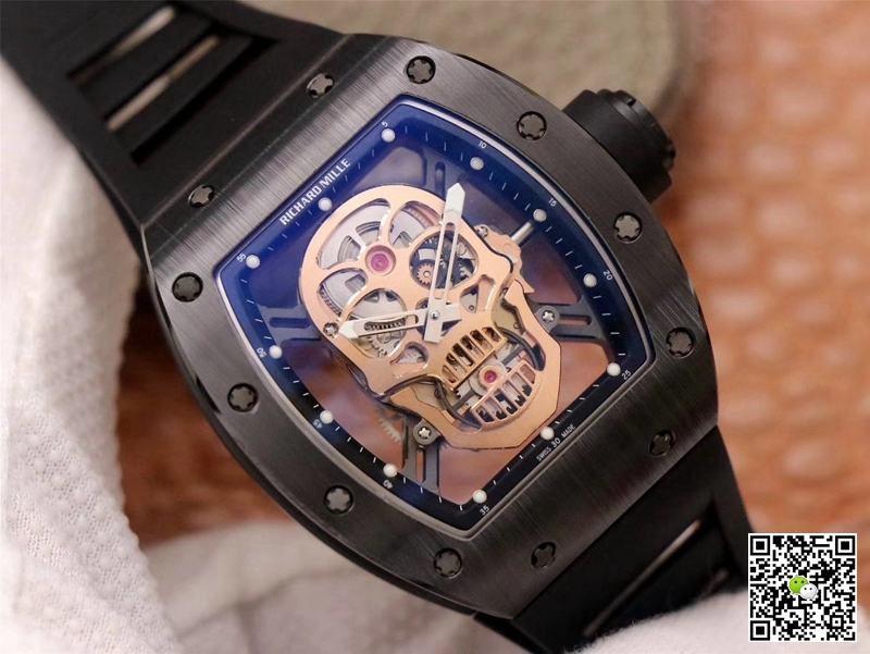 Replica Richard Mille RM052-01 1:1 Best Edition ZF Factory Rose Gold Skull Dial Swiss Movement