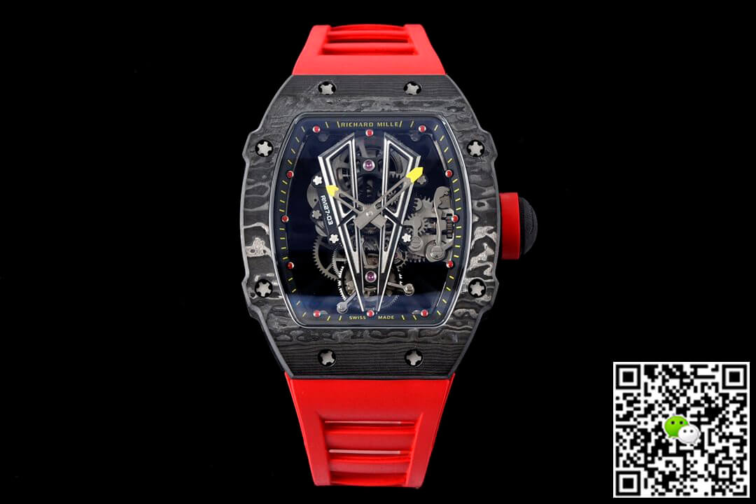 Replica Richard Mille RM27-03 Rafael Nadal Tourbillon 1:1 Best Edition RM Factory Red Rubber Strap