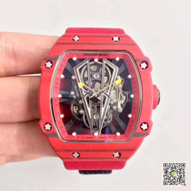 Replica Richard Mille RM27-03 KV Factory 1:1 Best Edition Swiss ETA9015 Red Forged Carbon