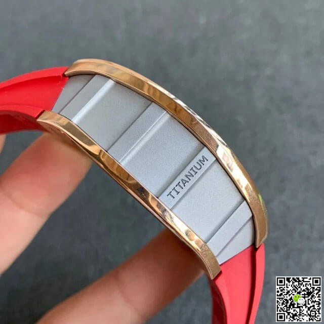 Replica Richard Mille RM011 1:1 Best Edition KV Factory Rose Gold Red Strap