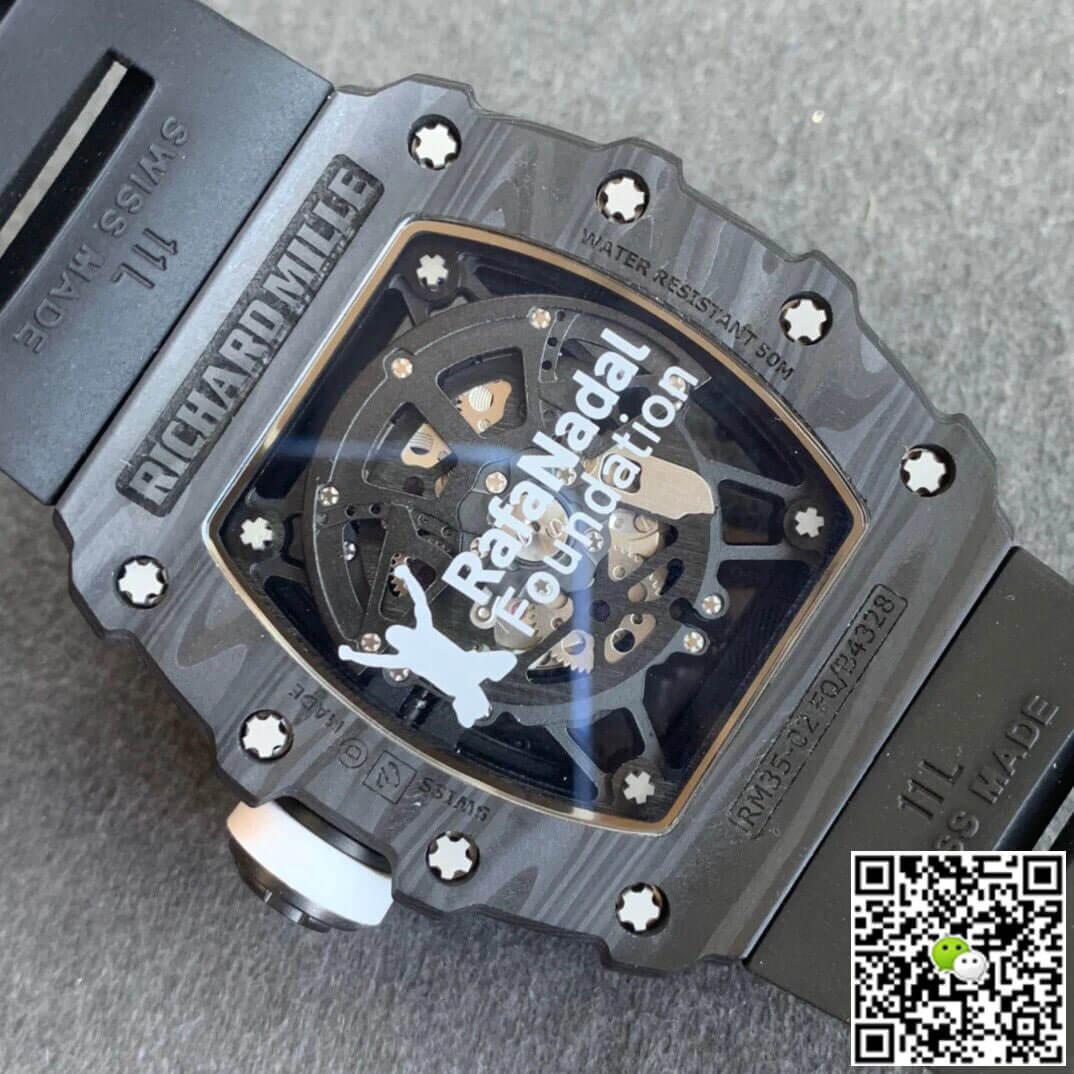 Replica Richard Mille RM035-02 1:1 Best Edition KV Factory Carbon Fiber Black Strap