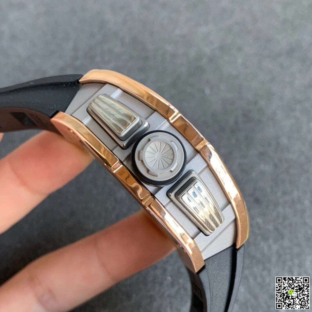 Replica Richard Mille RM11 1:1 Best Edition KV Factory Rose Gold Black Strap
