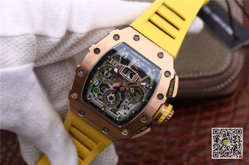 Replica Richard Mille RM11-03 KV Factory 1:1 Best Edition Swiss ETA7750 Yellow Strap