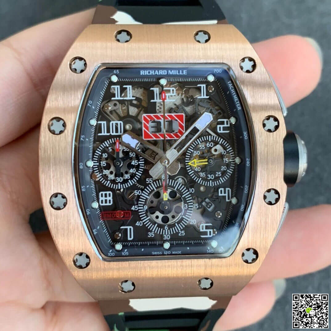 Replica Richard Mille RM11 1:1 Best Edition KV Factory Rose Gold Camouflage Strap