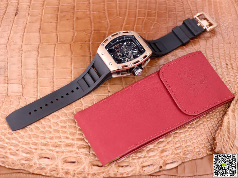 Replica Richard Mille RM52-01 Tourbillon 1:1 Best Edition JB Factory Rose Gold Case