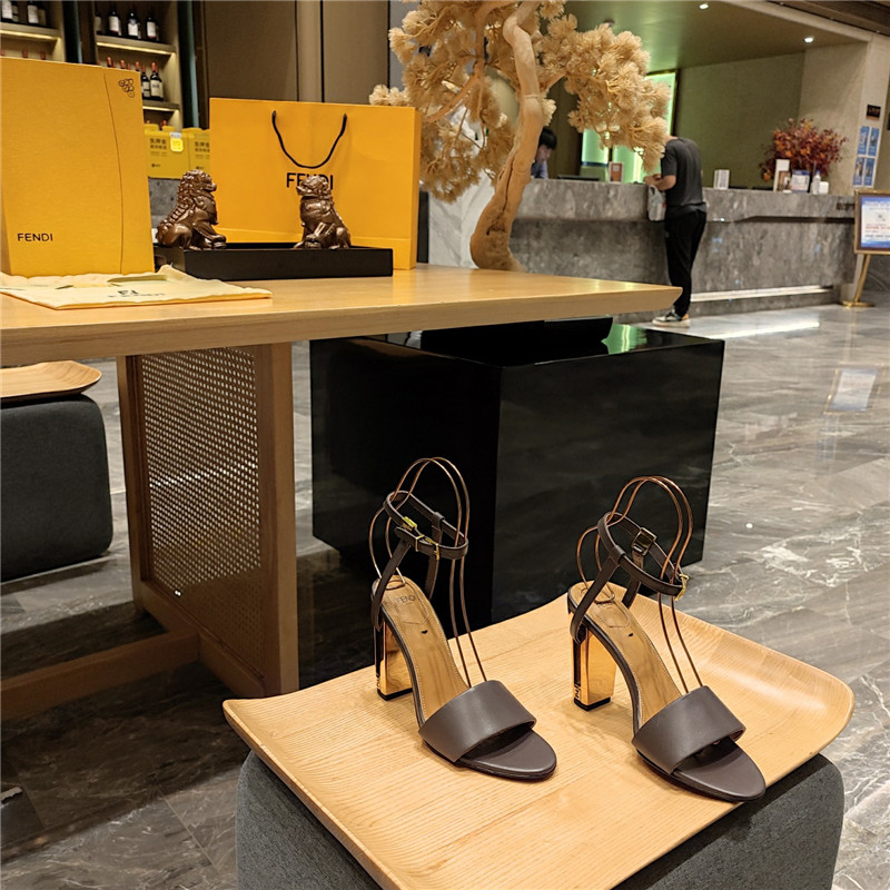 F**di electroplated high heel sandals