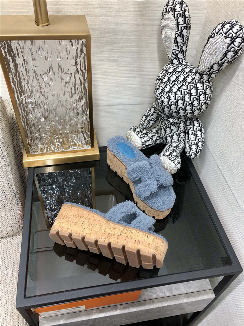 H**me5 Birkin Replica Teddy Fur Slippers