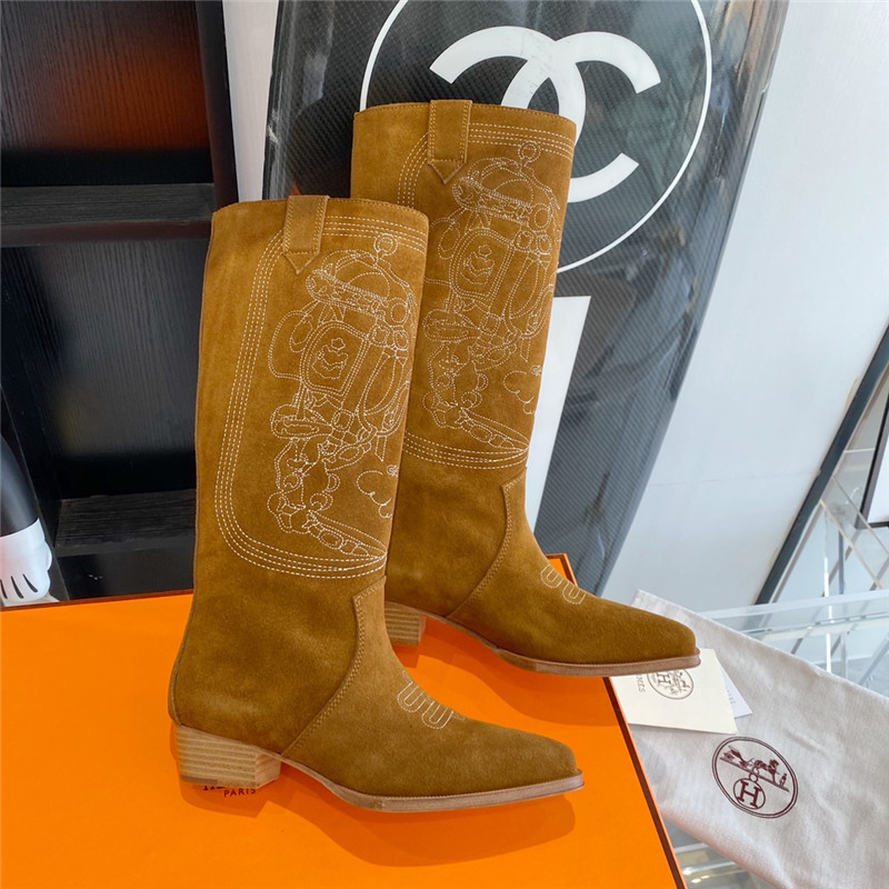 H**me5 embroidered long boots