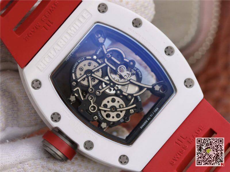 Replica Richard Mille RM055 KV Factory 1:1 Best Edition Swiss ETA8215 Red Rubber Strap