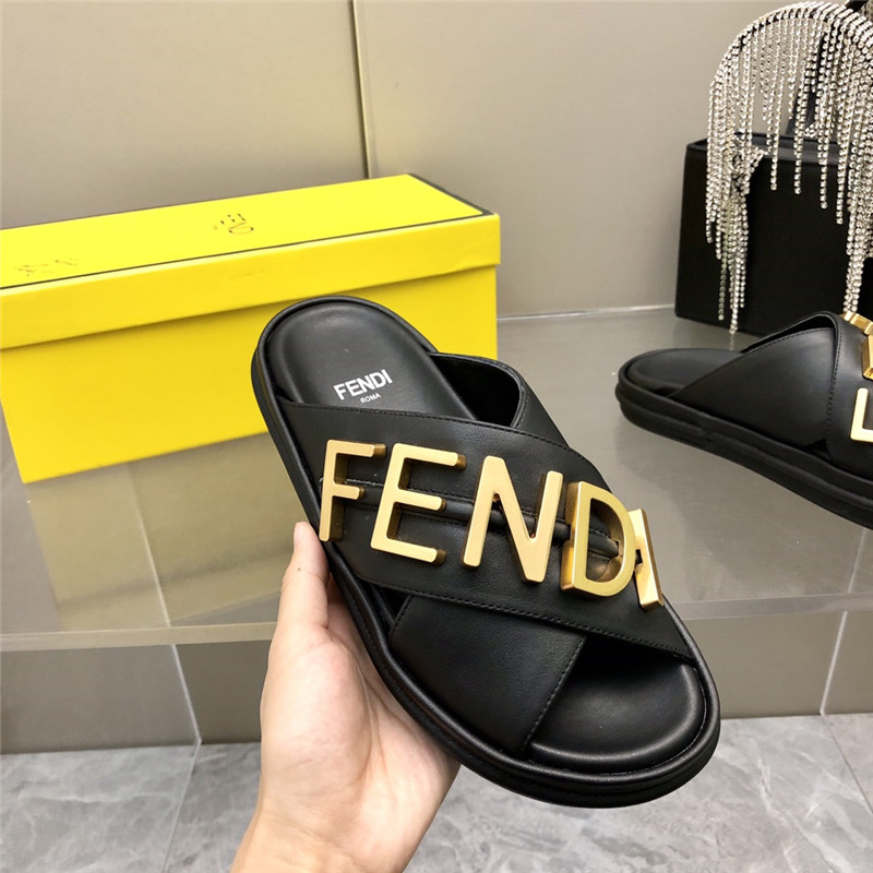 F**di metal logo slides