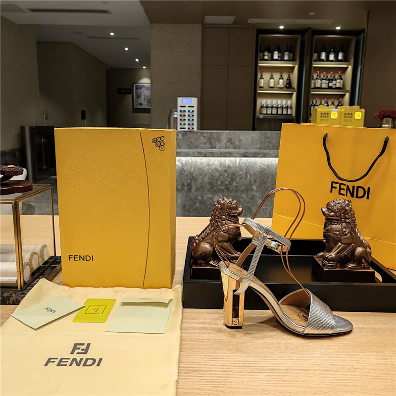 F**di electroplated high heel sandals