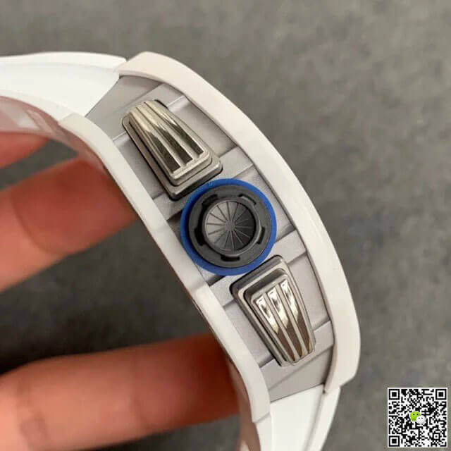 Replica Richard Mille RM-011 1:1 Best Edition KV Factory Ceramic White Rubber Strap