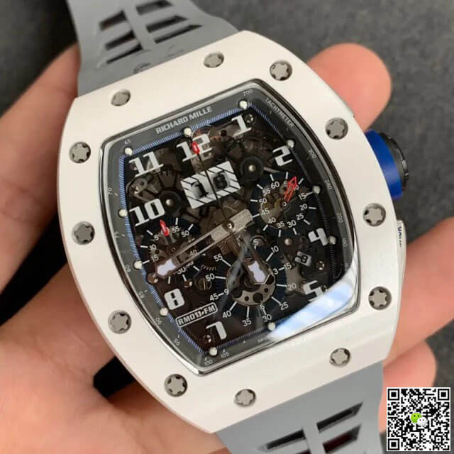 Replica Richard Mille RM-011 1:1 Best Edition KV Factory White Ceramic Case