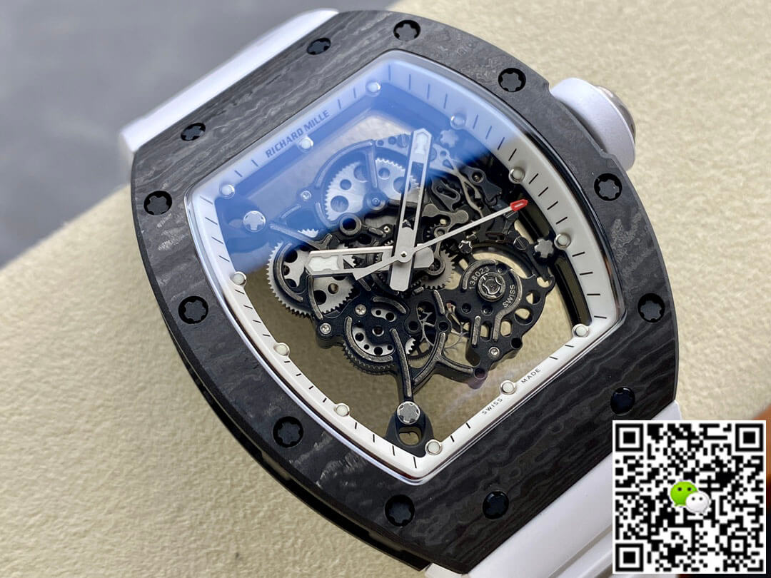 Replica Richard Mille RM-055 1:1 Best Edition BBR Factory White Strap