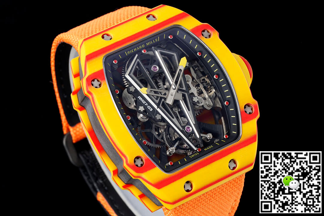 Replica Richard Mille RM27-03 Rafael Nadal Tourbillon 1:1 Best Edition RM Factory Orange Strap