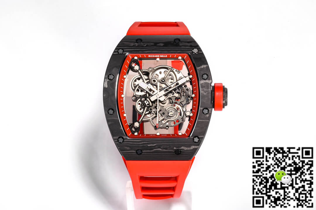 Replica Richard Mille RM055 NTPT 1:1 Best Edition BBR Factory Carbon Fiber Red Strap