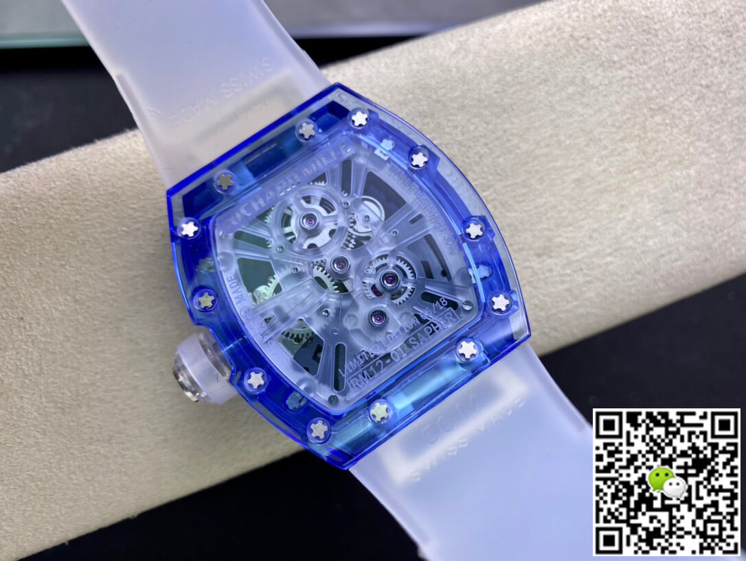 Replica Richard Mille RM12-01 1:1 Best Edition RM Factory Tourbillon Sapphire Clear Version