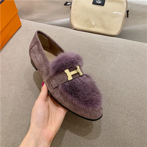 H**me5 sheepskin mink loafers
