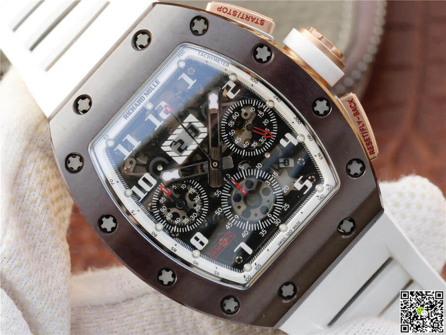 Replica Richard Mille RM011 1:1 Best Edition KV Factory Ceramic White Strap