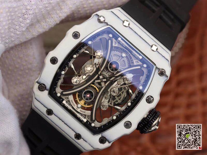 Replica Richard Mille Pablo Mac Donough RM53-01 1:1 Best Edition Swiss ETA Imported mechanical movement Skeleton Dial Black rubber strap