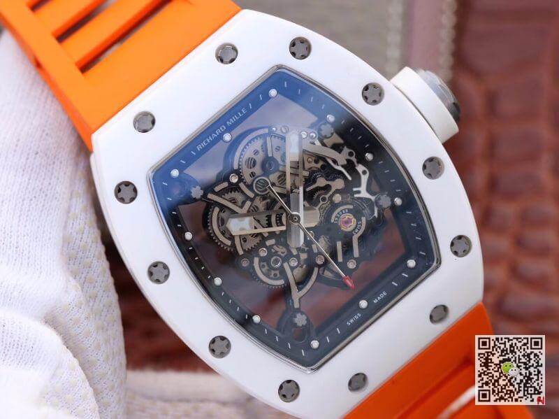 Replica Richard Mille RM055 KV Factory 1:1 Best Edition Swiss ETA8215 Orange Strap