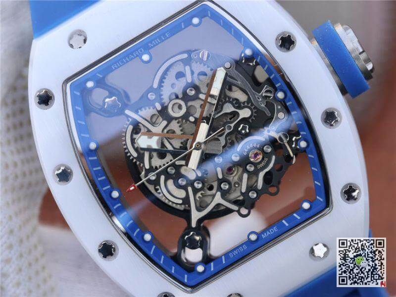 Replica Richard Mille RM055 KV Factory 1:1 Best Edition Swiss ETA8215 blue strap