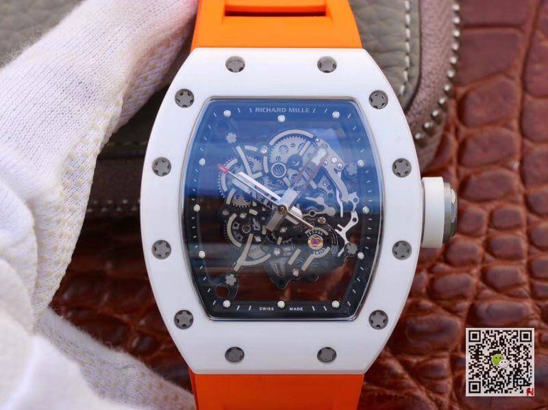 Replica Richard Mille RM055 KV Factory 1:1 Best Edition Swiss ETA8215 Orange Strap
