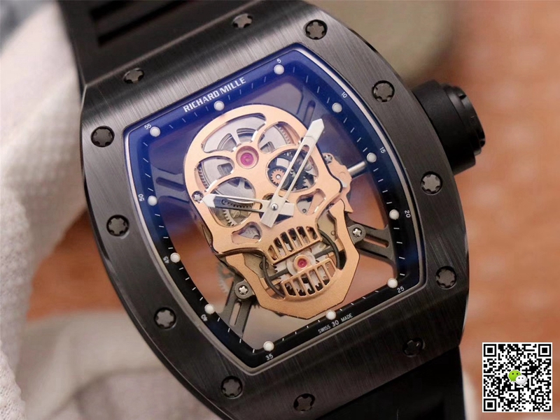 Replica Richard Mille RM052-01 1:1 Best Edition ZF Factory Rose Gold Skull Dial Swiss Movement