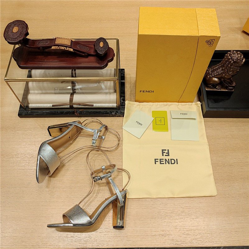 F**di electroplated high heel sandals