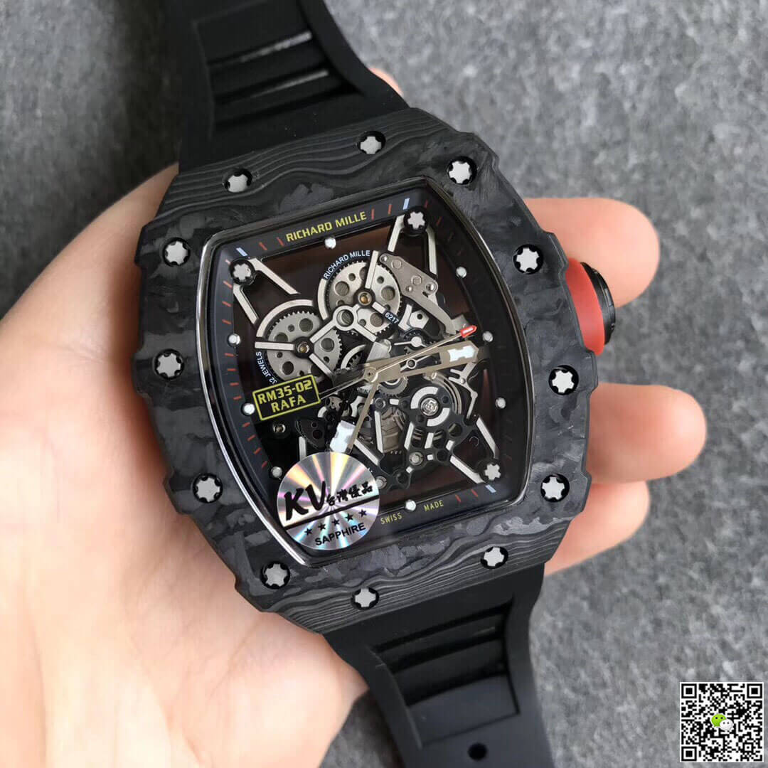 Replica Richard Mille RM35-02 1:1 Best Edition KV Factory V3 Black Strap