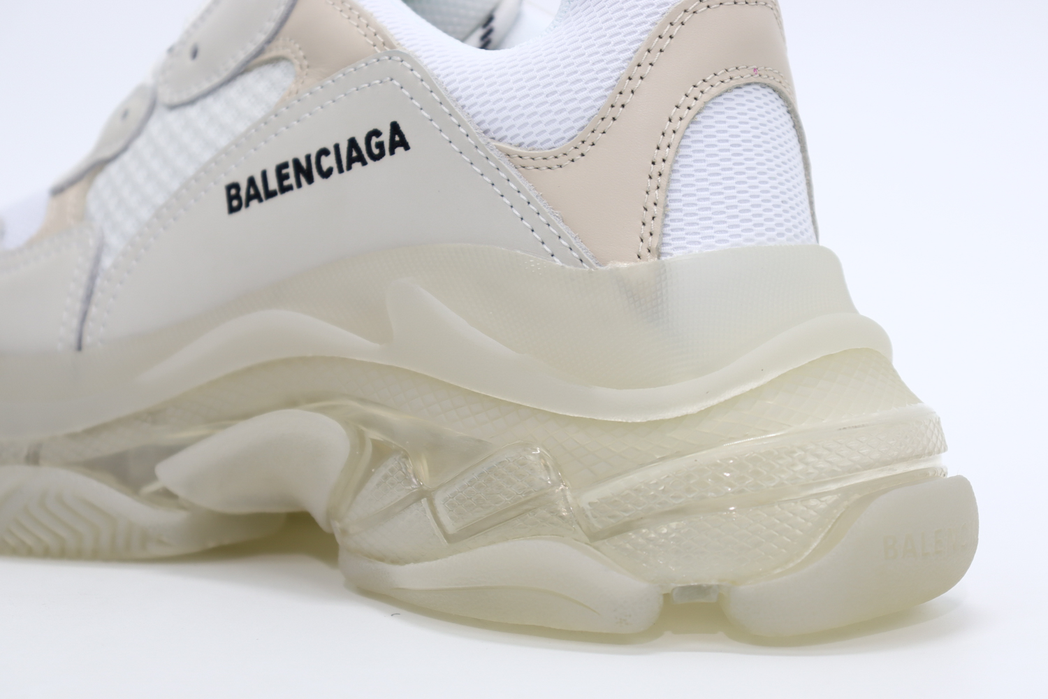 Ba1en*iaga TRIPLE S CLEAR SOLE SNEAKER WHITE REPLICA