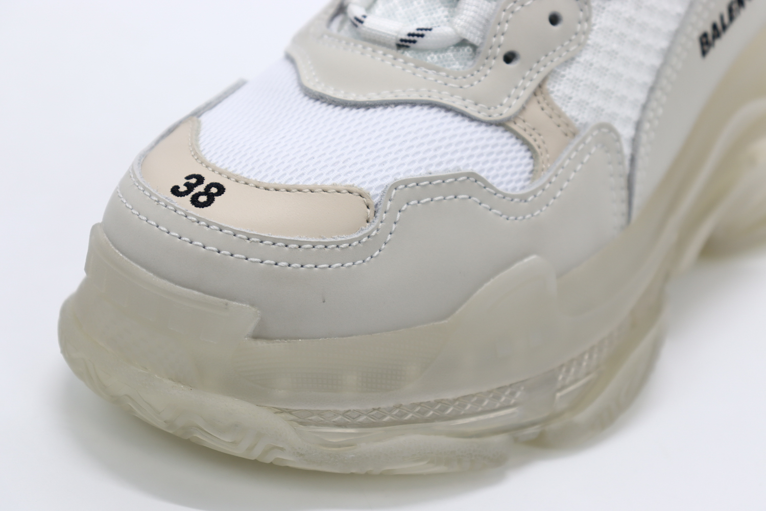 Ba1en*iaga TRIPLE S CLEAR SOLE SNEAKER WHITE REPLICA