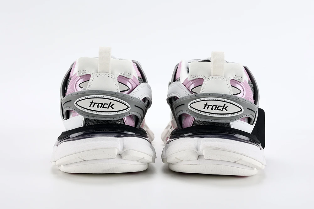Ba1en*iaga WHITE GRAY PINK TRACK SNEAKER