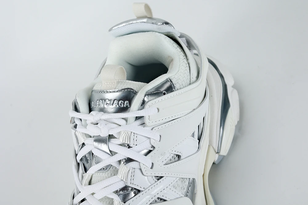 Ba1en*iaga Track Sneaker White   Silver