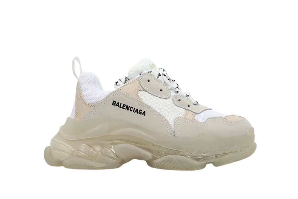 Ba1en*iaga TRIPLE S CLEAR SOLE SNEAKER WHITE REPLICA