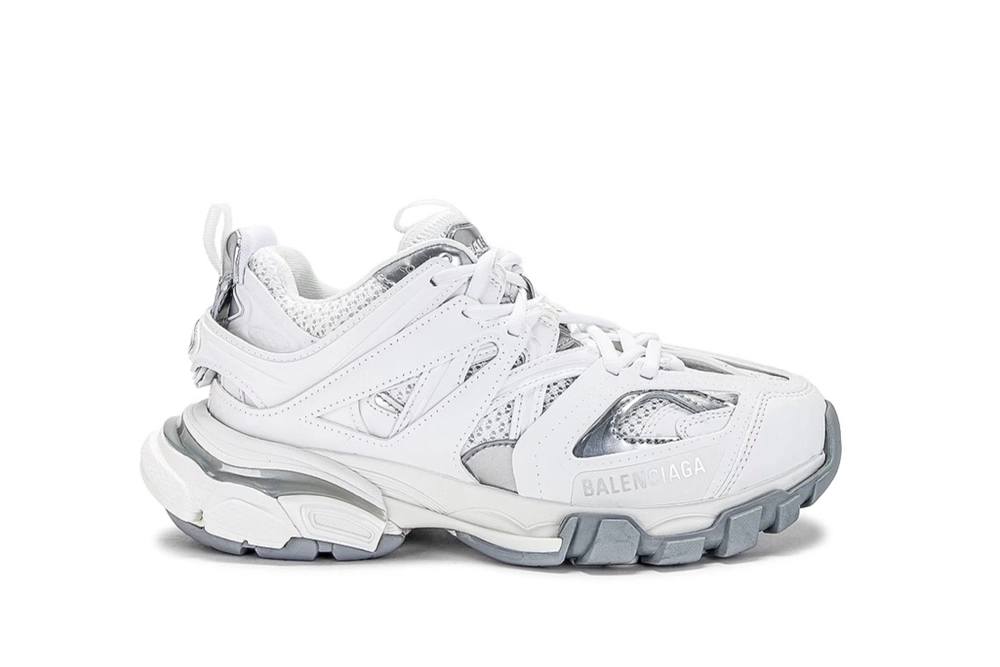 Ba1en*iaga Track Sneaker White   Silver