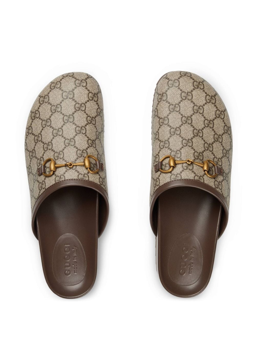 Gvc*1 Horsebit Bag Dupe GG-canvas horsebit-detail slippers - Cola